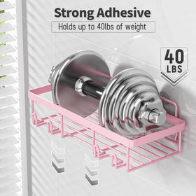 Liuoud pink wall shower caddy small fits compact spaces for quick access