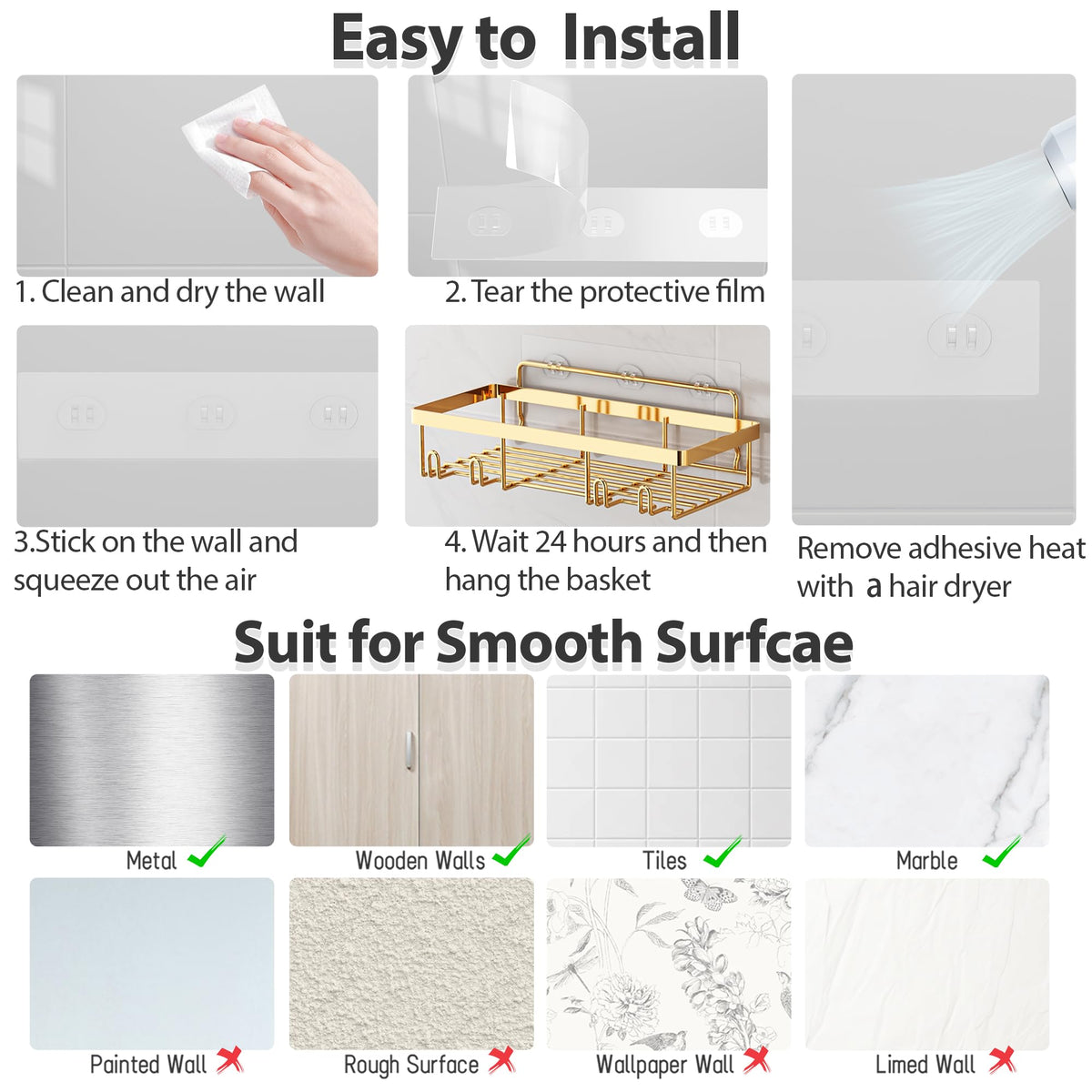 Liuoud rounded edges reduce injury risk while storing bath products.