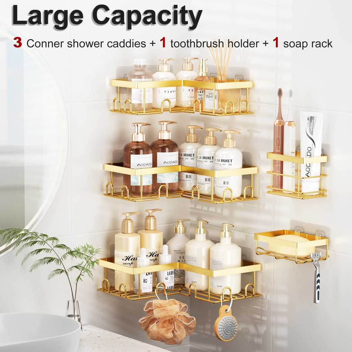 Liuoud stainless steel caddy demonstrates rustproof durability in humid bathrooms