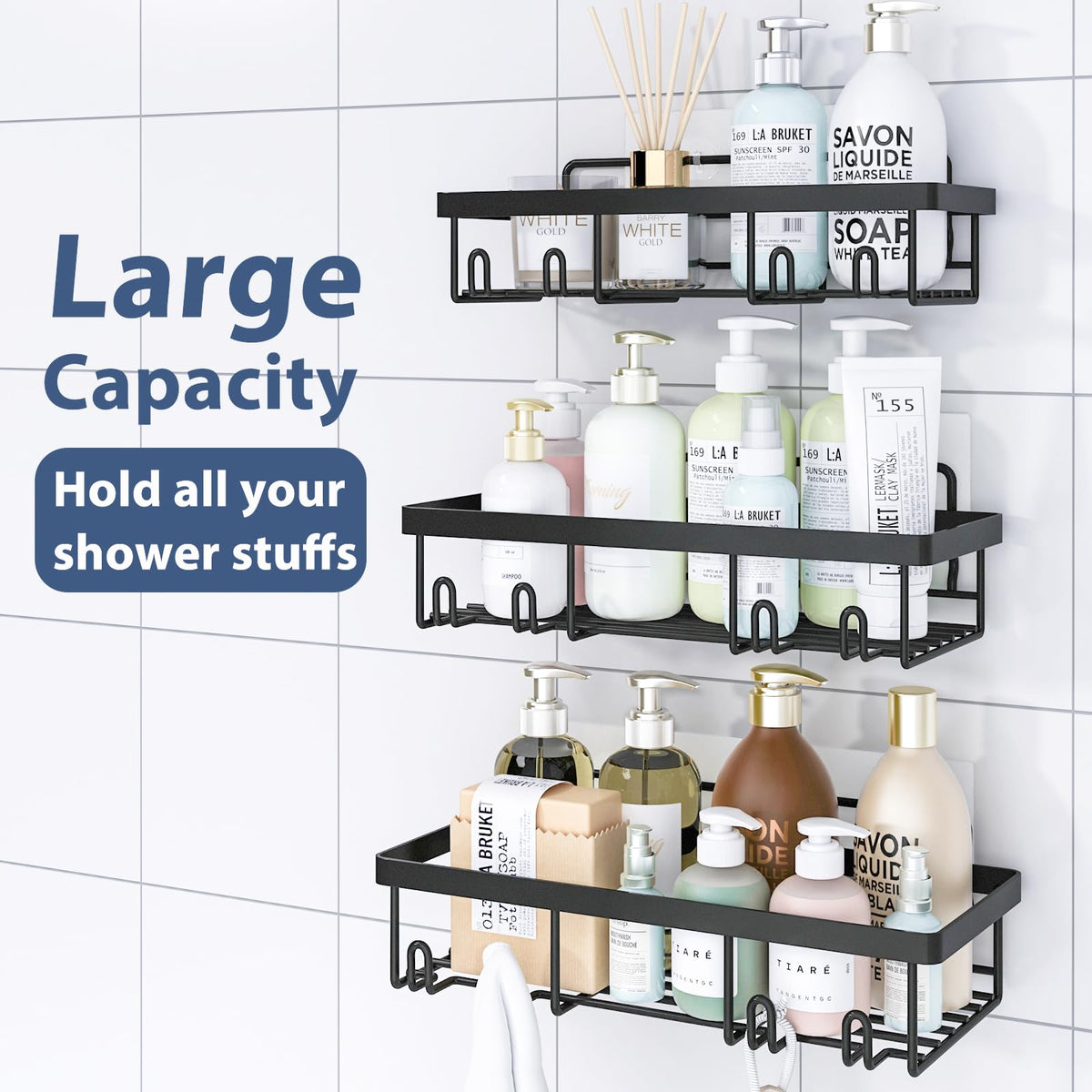 Liuoud stainless steel shelves are durable and rustproof for humid bathrooms.