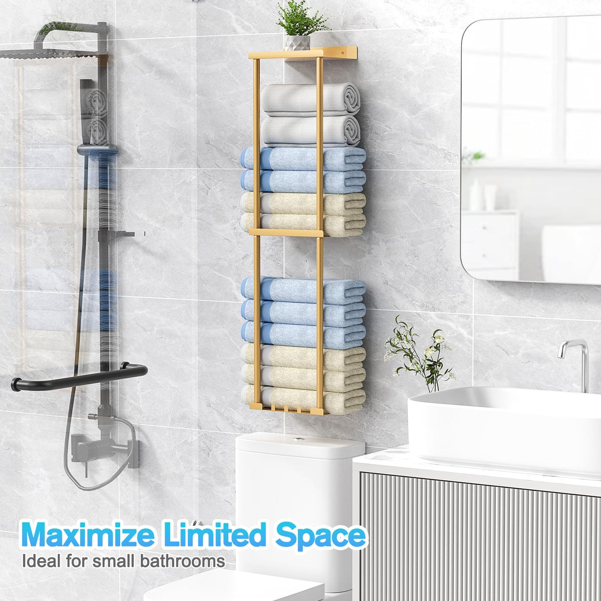 Liuoud bathroom towel rack boosts organization and aesthetics