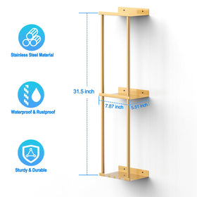 Liuoud two-tier design gold shelves organize towels by category
