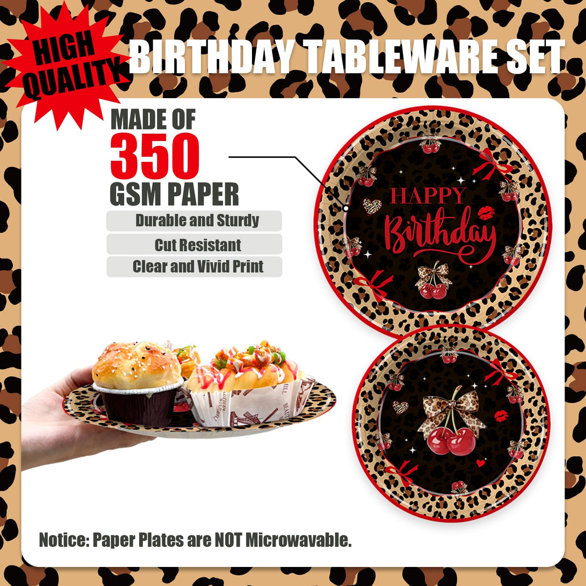 Liushugu leopard-cherry napkins add vibrant color and quick cleanup.