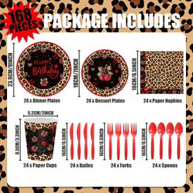 Liushugu red cheetah plates 7in ideal for desserts and snacks.
