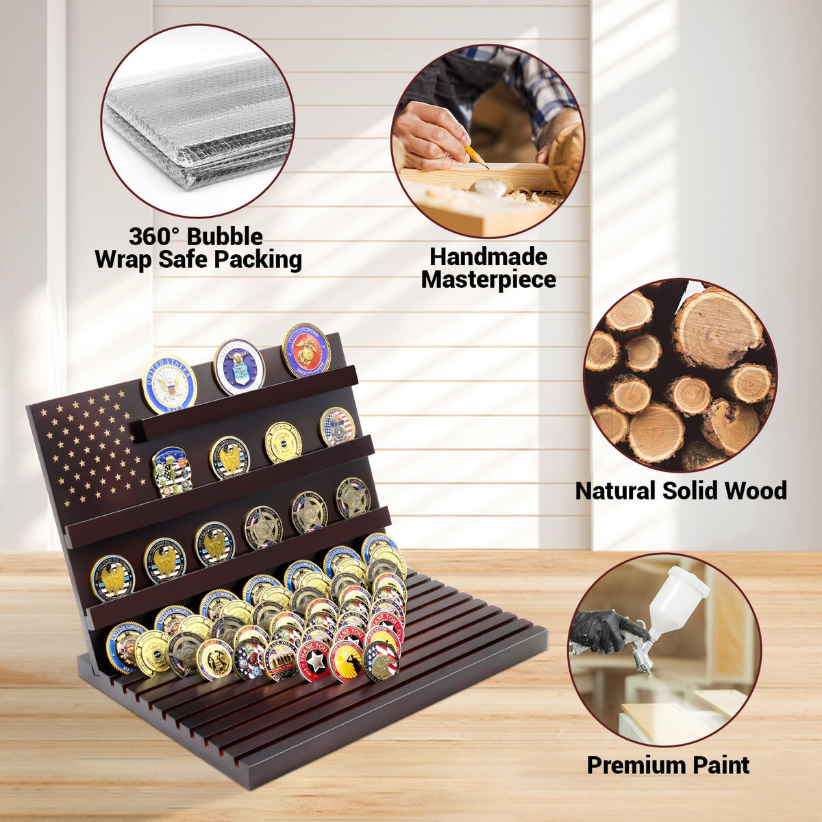 LIUYALO walnut piano-finish display shows 3+11 tier layout and enhanced capacity.