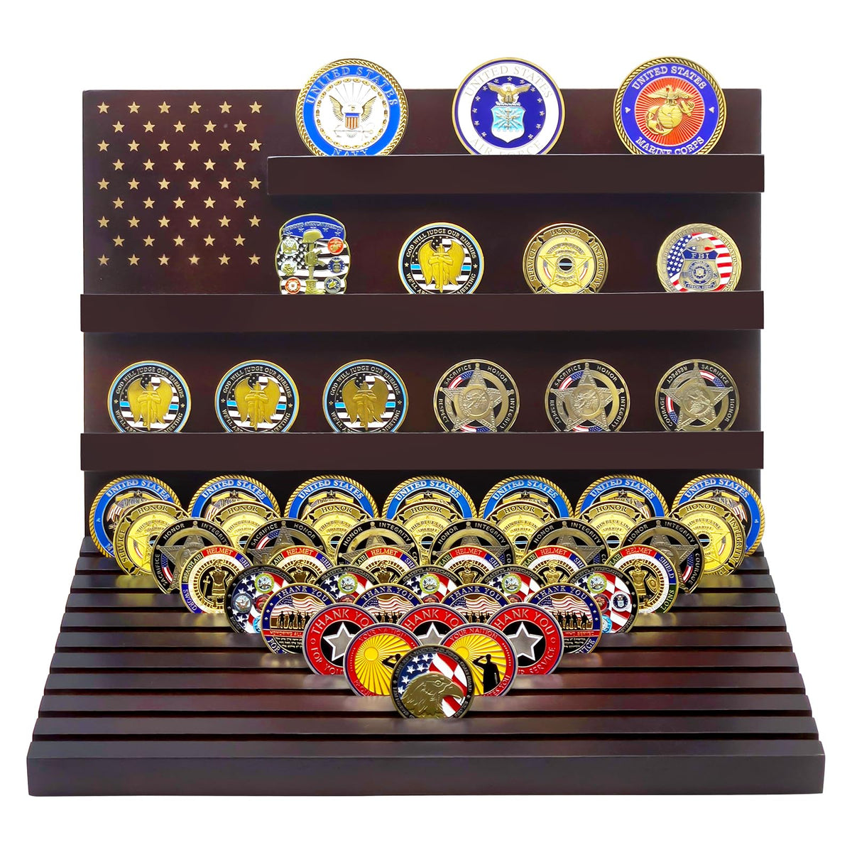 LIUYALO walnut display stand ideal for retirement, promotions, and awards ceremonies.