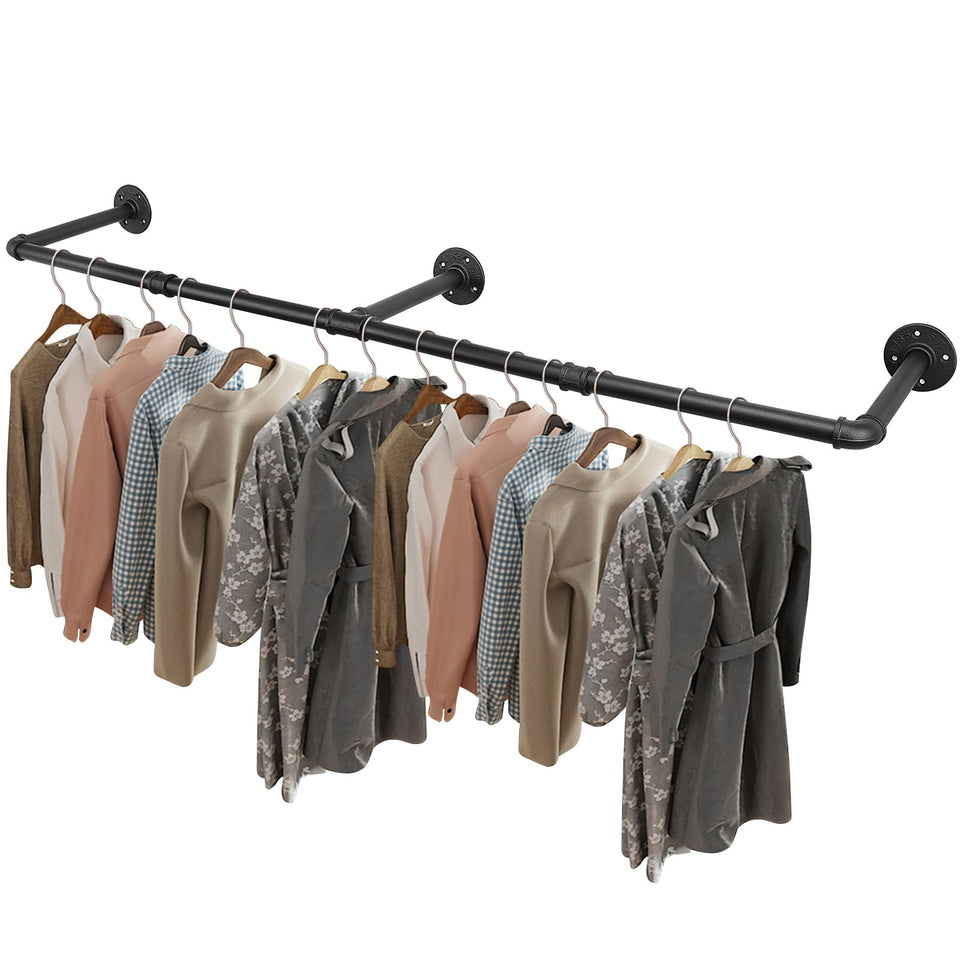 Livabber industrial pipe rack 60inch keeps garments neatly organized with rugged style.