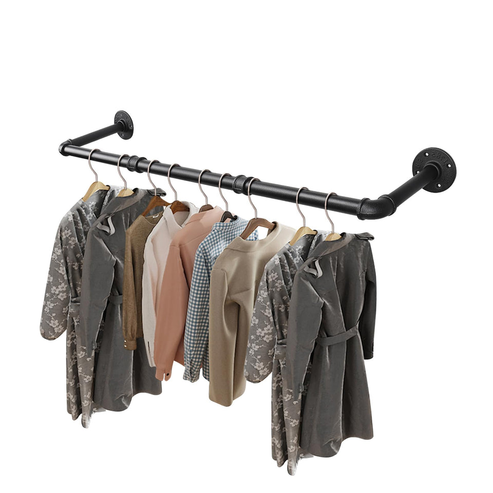 Livabber industrial pipe rack mounted on wall for space-saving organization