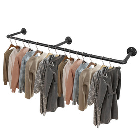 Livabber industrial pipe rack wall-mounted 50-inch for space-saving storage in homes.