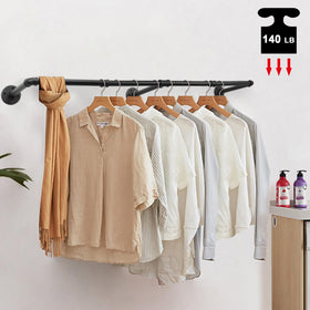 Livabber multi-purpose hanging rod suitable for laundry rooms and entryways.