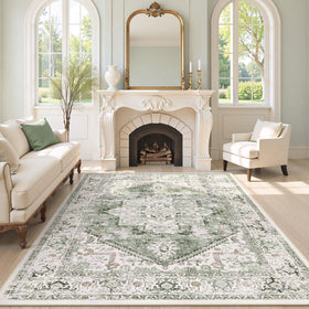LIVEBOX foldable soft oriental rug 8x10 for easy seasonal storage and no creases.