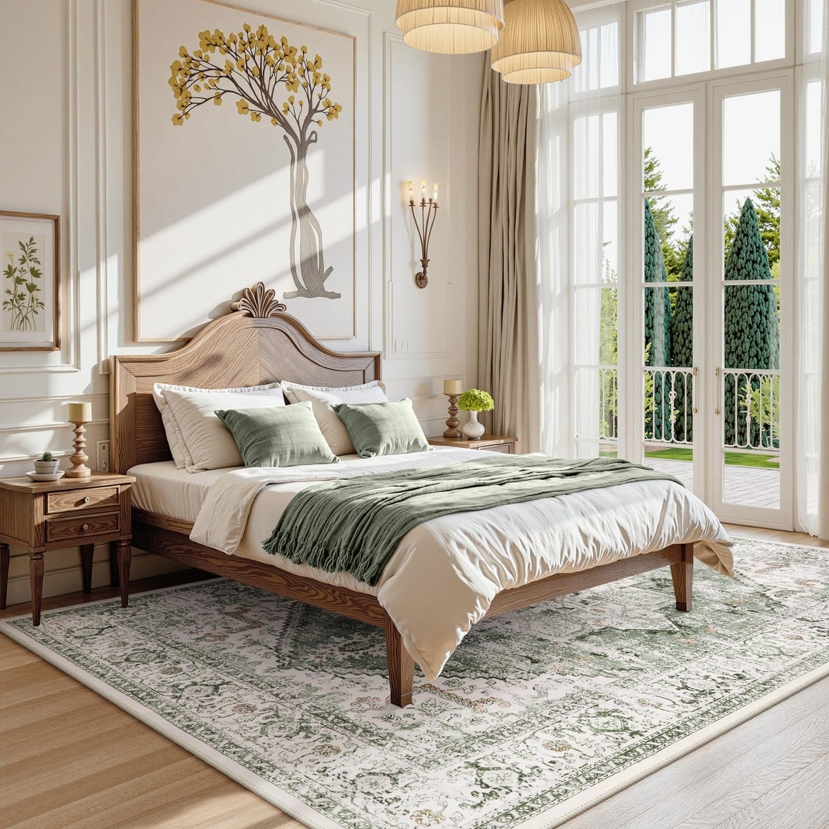 LIVEBOX large 8x10 area rug anchors bedrooms and lounges.