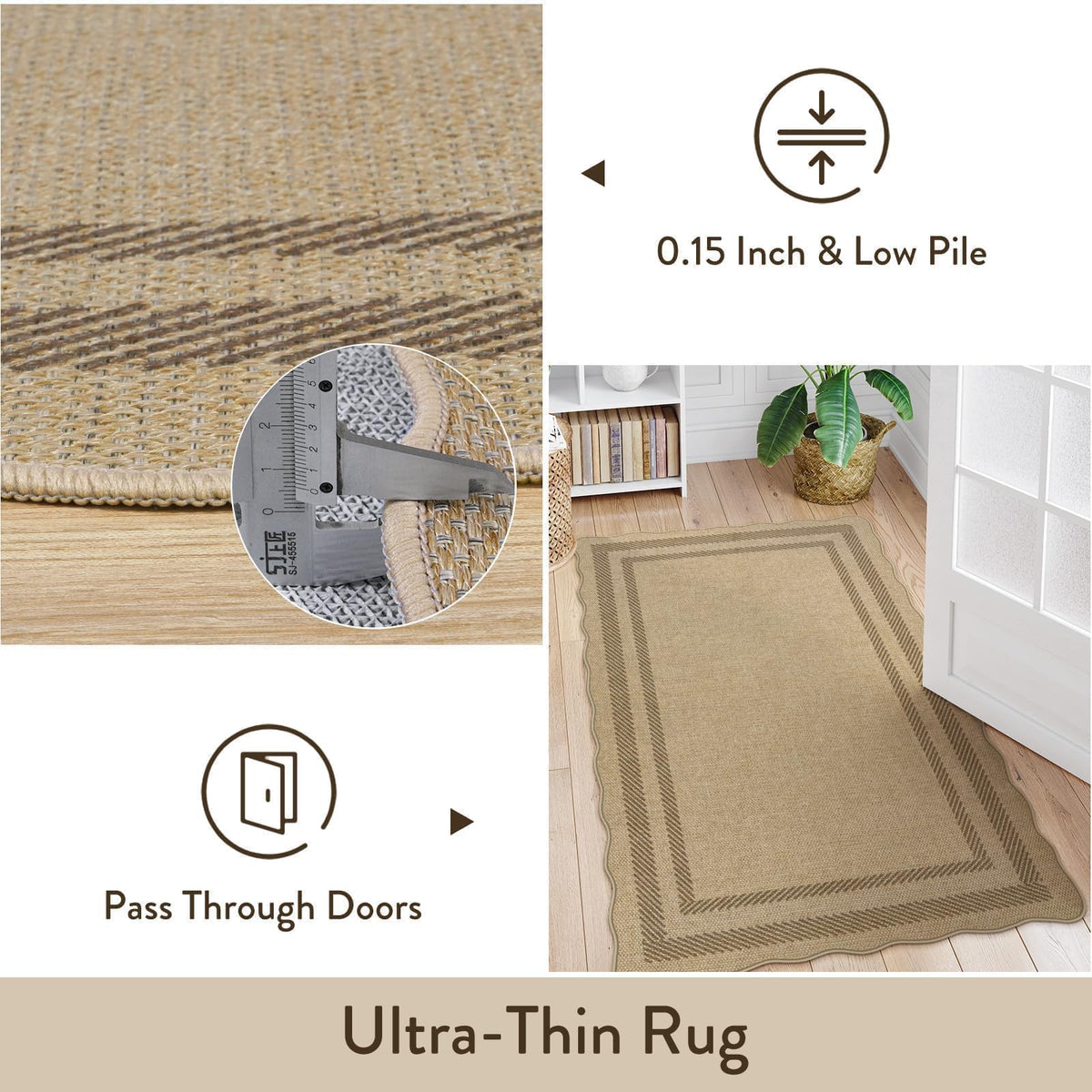 LIVEBOX low-pile non-shedding rug for high-traffic areas
