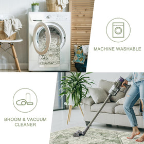 LIVEBOX Machine-washable rug cleans easily with gentle cycles.