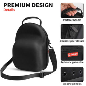Livelab hat case carrying handle enables easy transport.