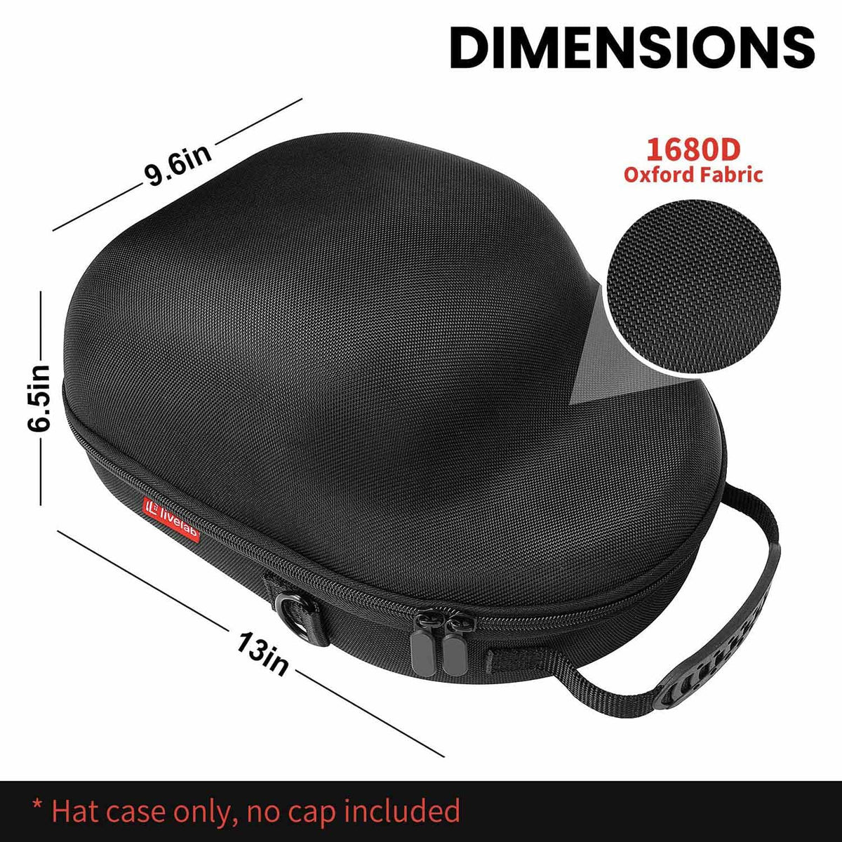 Livelab hat case holds up to six hats for organized storage.