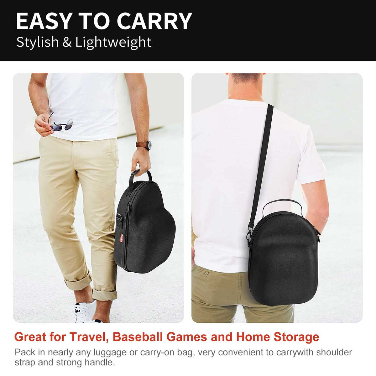 Livelab hat case adjustable shoulder strap adds versatile carrying.