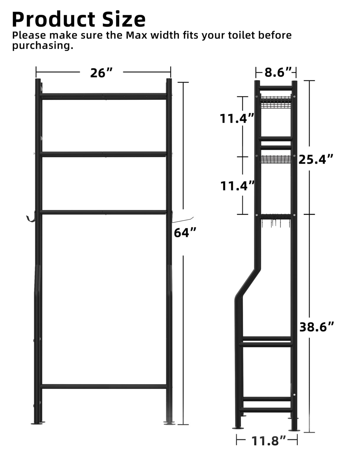 Livilord adjustable feet level the rack for secure placement.
