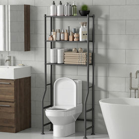 Livilord over-toilet storage rack with three shelves for towels and toiletries.