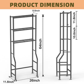 Livilord three-tier bathroom shelves in metal with a durable black finish.