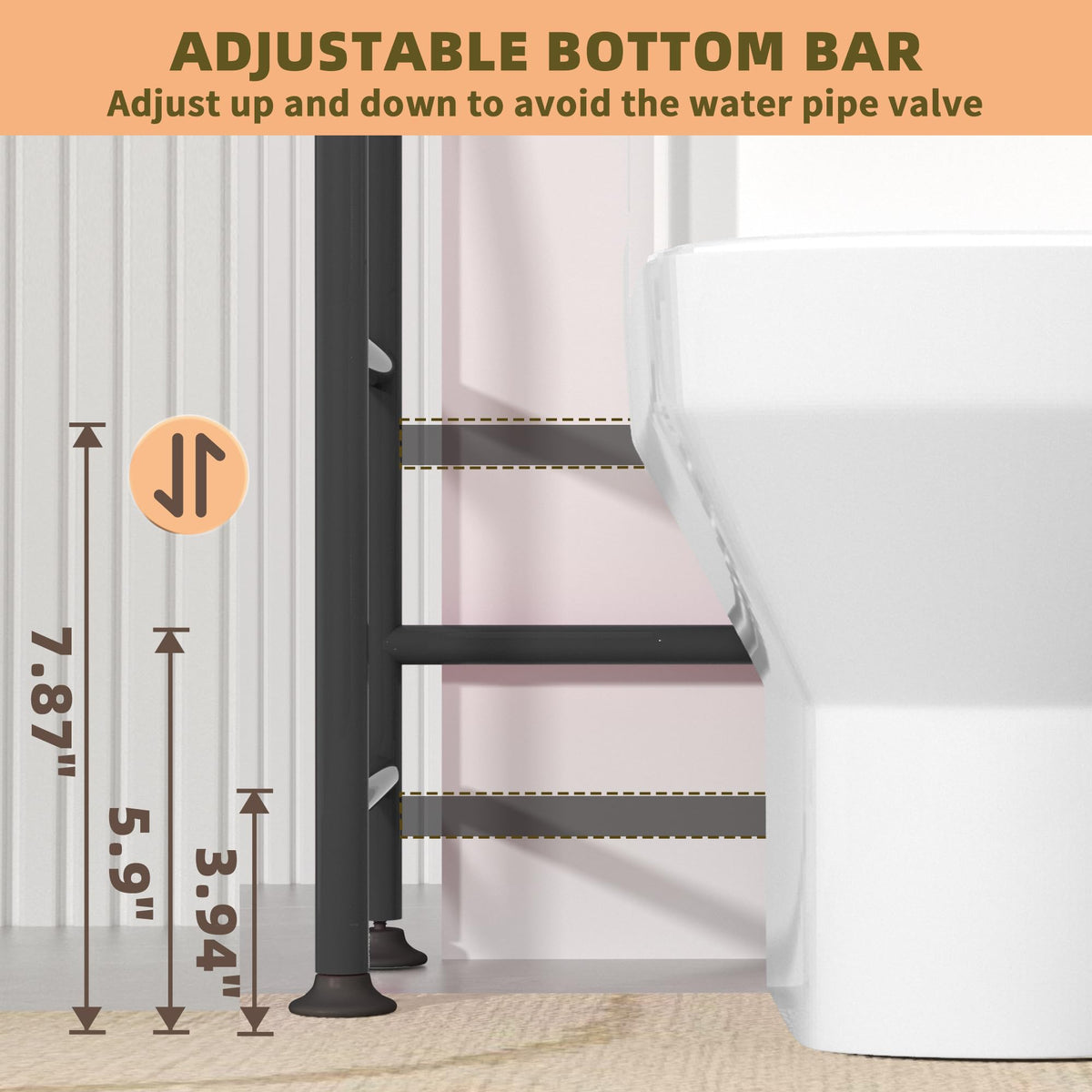 Livilord trapezoidal anti-wobble frame offers stable bathroom organization.