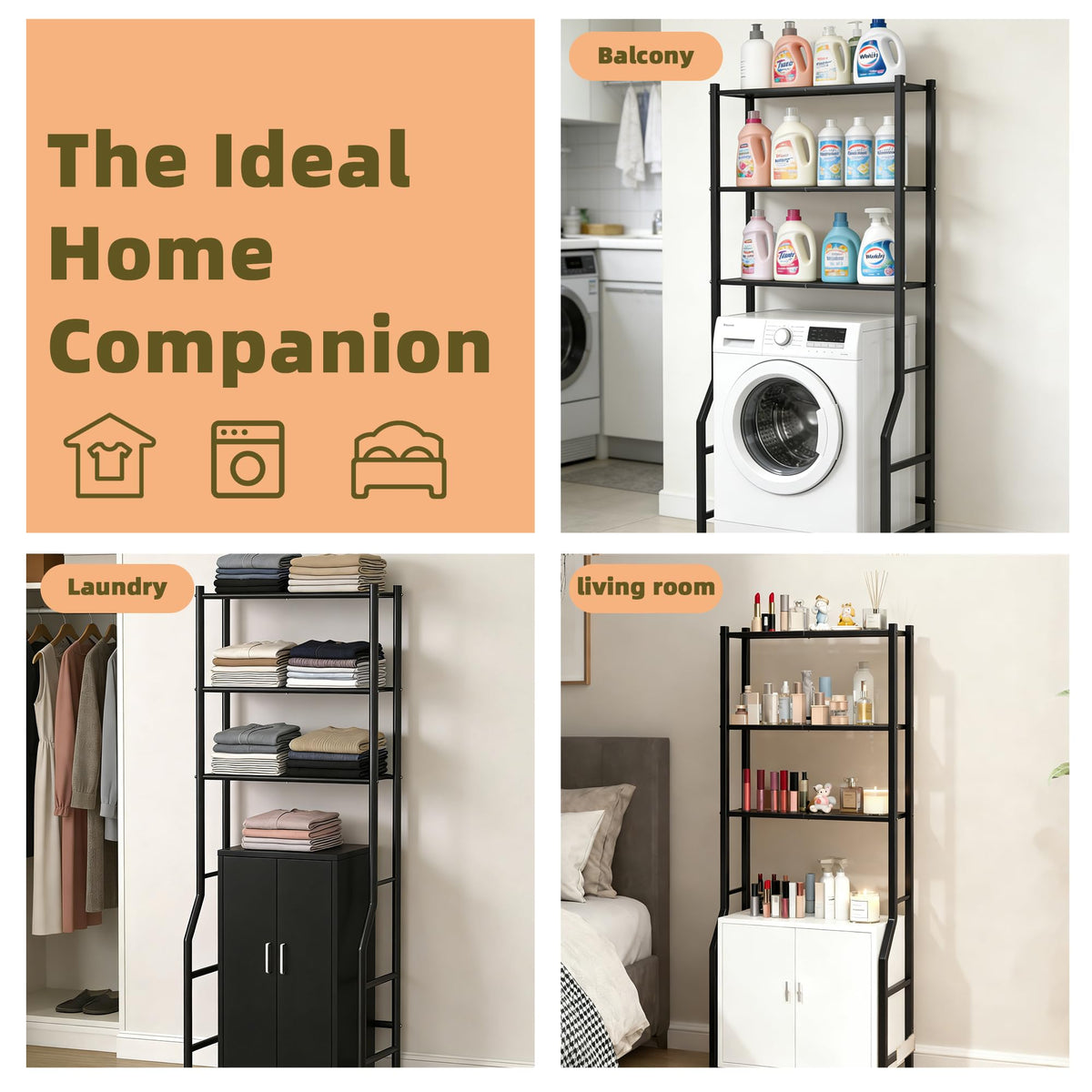 Livilord versatile storage for laundry, balcony plants, or living rooms.