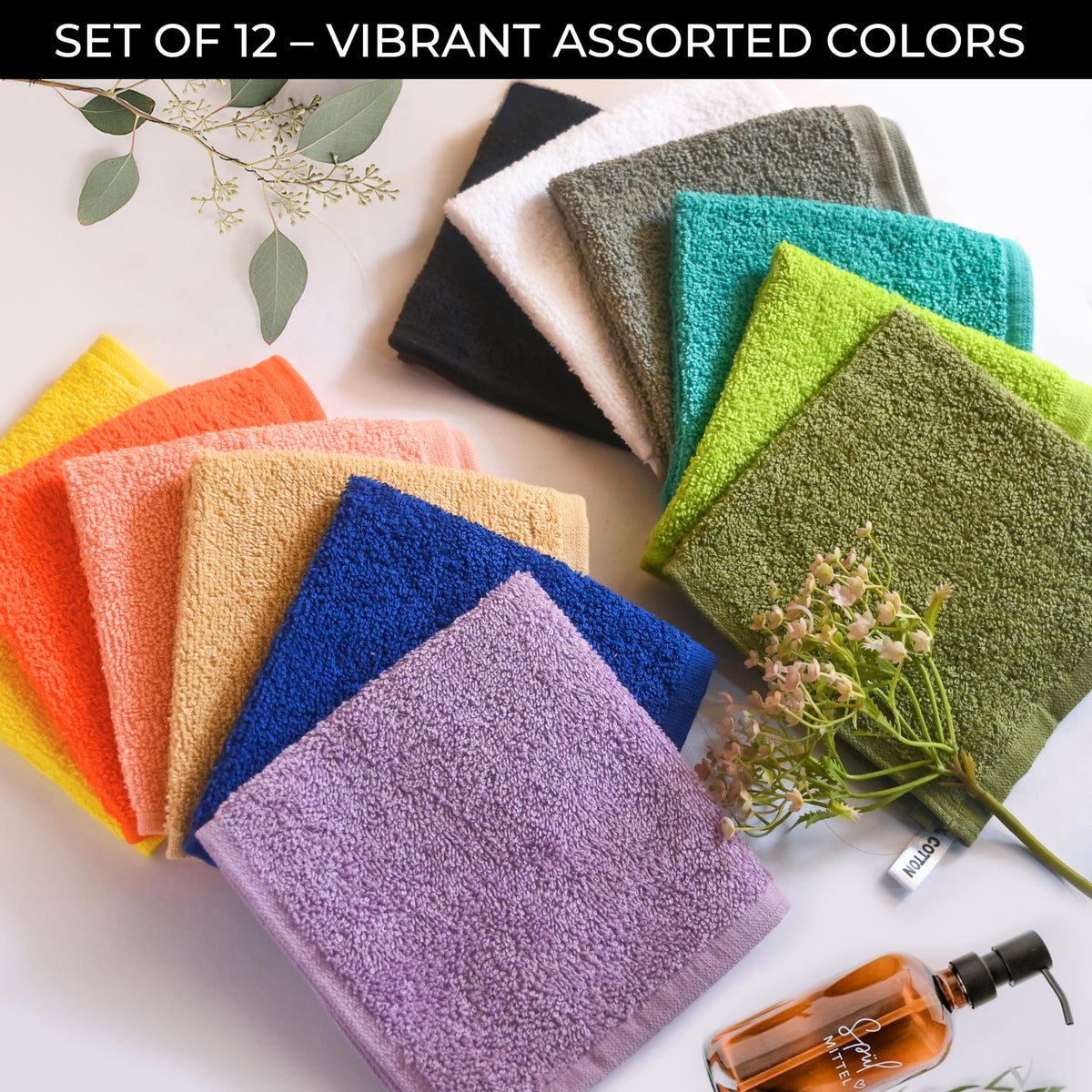 LIVINATI wash cloths for face and body, ideal for versatile bathing routine.