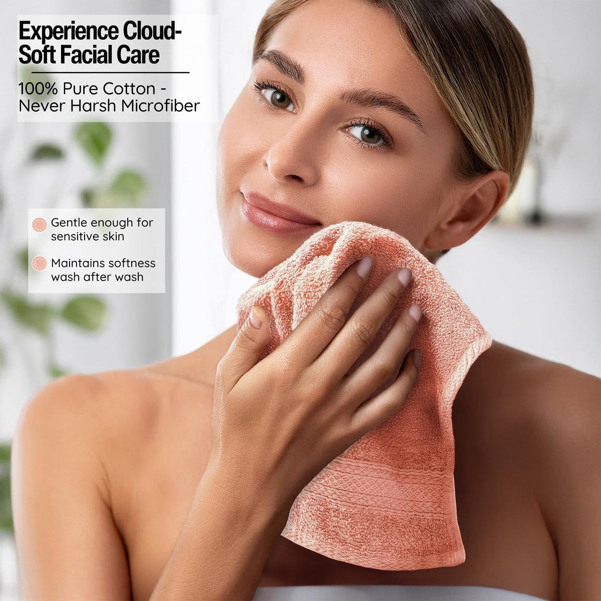 Living Fashions Luxurious Washcloths: lint-free and color-stable for longer wear