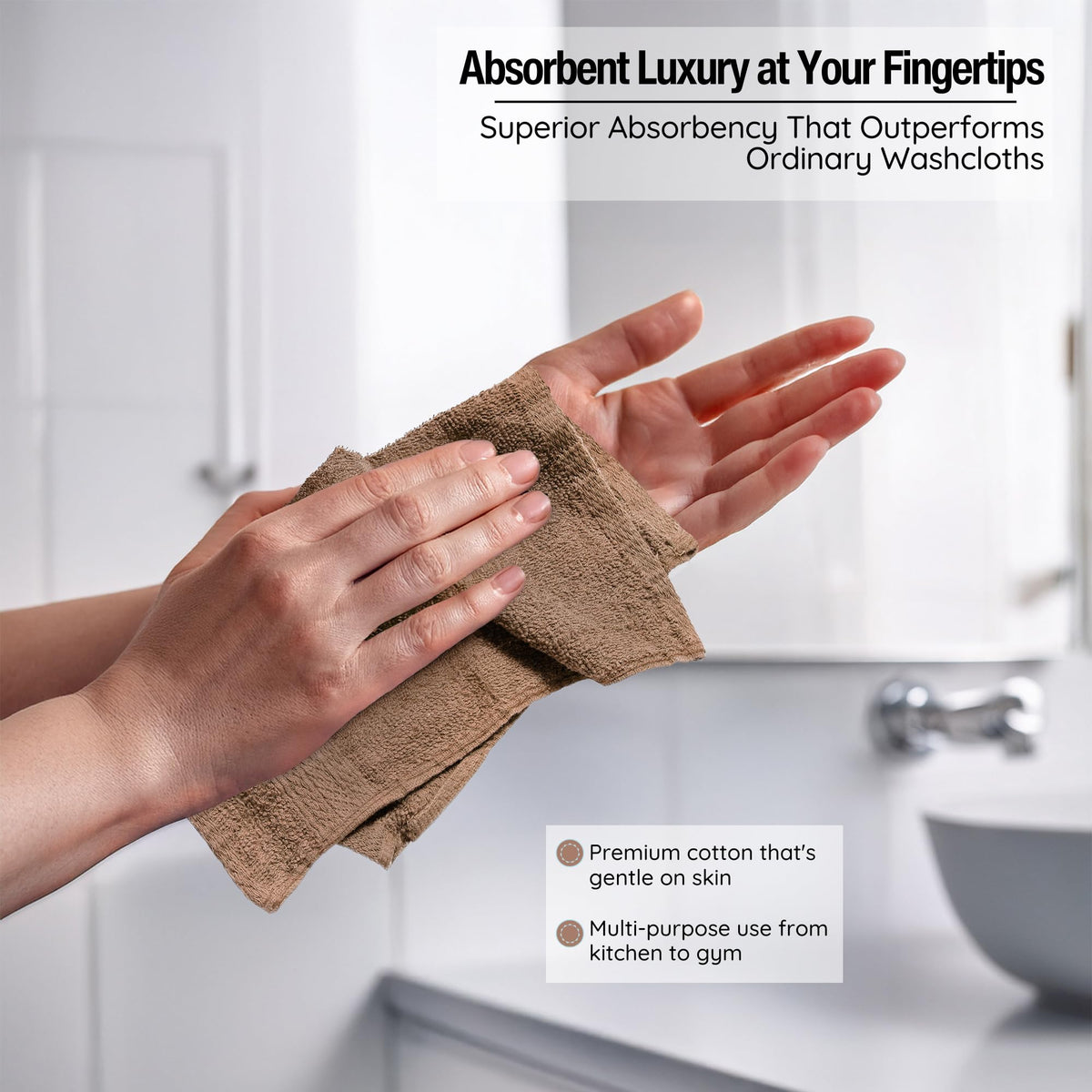 Living Fashions Luxurious Washcloths: machine washable and dryer safe for everyday use