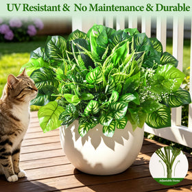 Livole eucalyptus artificial plant: fresh-look foliage for balcony planters.