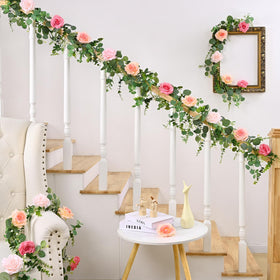 Livole silk floral garland highlighting eucalyptus leaves for versatility