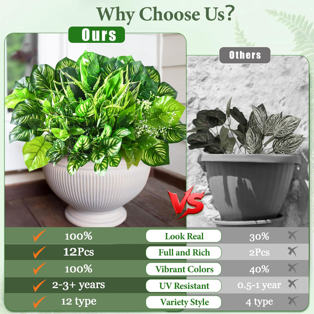 Livole zero maintenance artificial greenery: carefree year-round appeal.