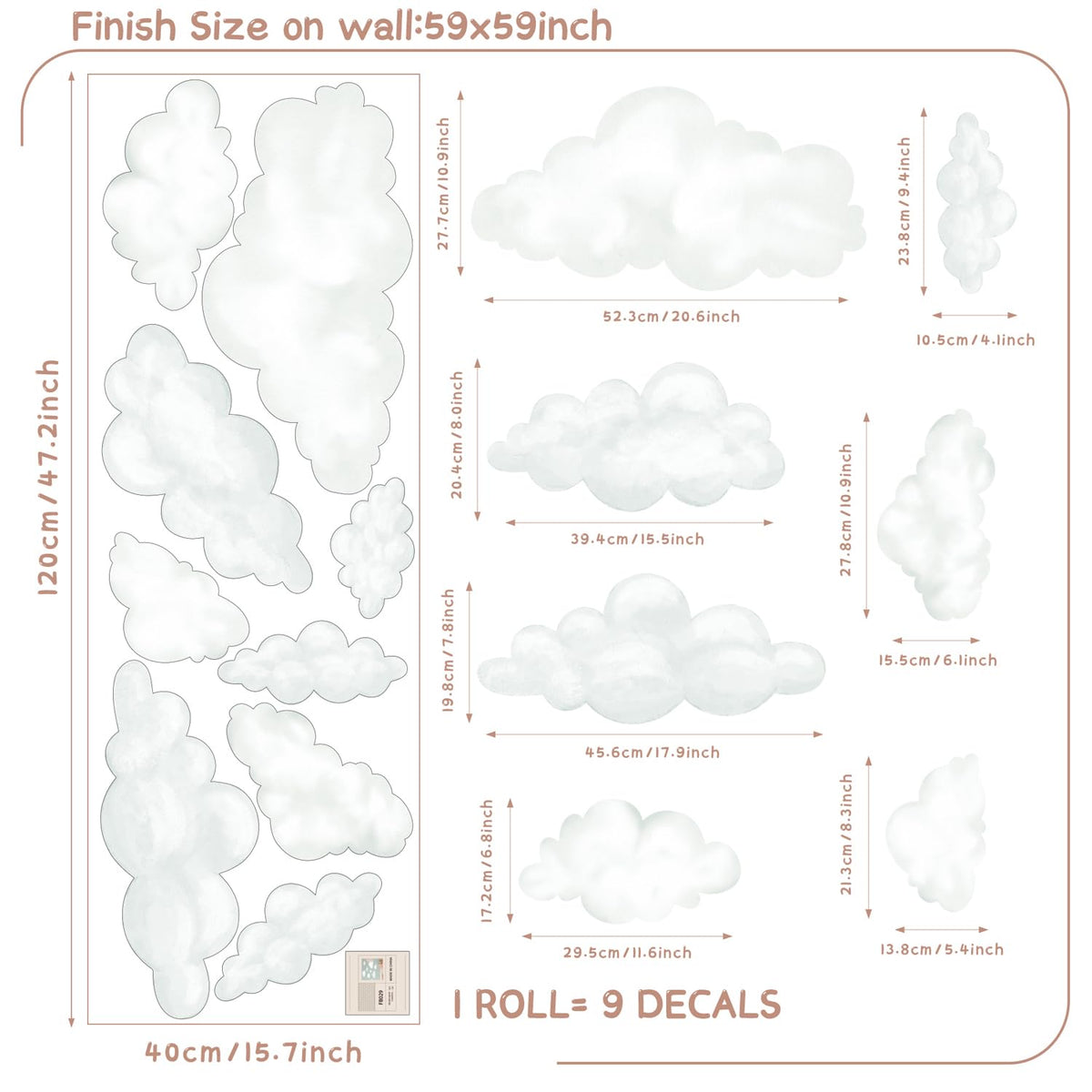 Liwo peel-and-stick clouds for furniture add soft, playful accents.