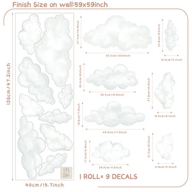 Liwo peel-and-stick clouds for furniture add soft, playful accents.