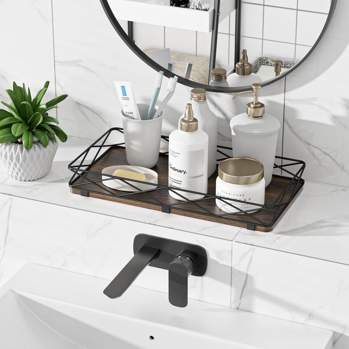 Lixple 13-inch tank tray prevents tipping for stable storage on the tank surface.
