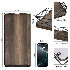 Lixple wood and metal contrast tray adds style and durability on any counter surface.