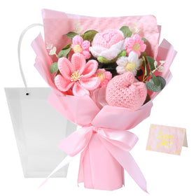 LIXUNIANCHEN rose crochet bouquet close-up shows detailed petals and handmade quality.