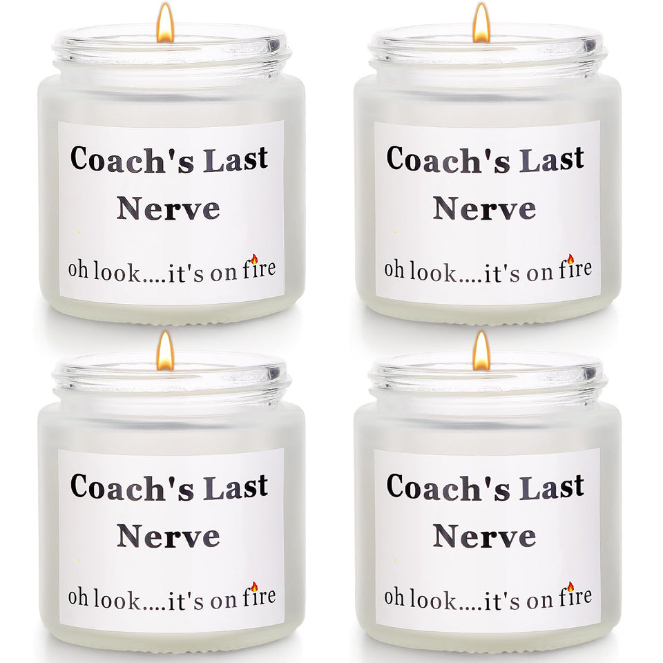 LiYiQ four-candle coach gift set in glass jars, ideal for coach appreciation.