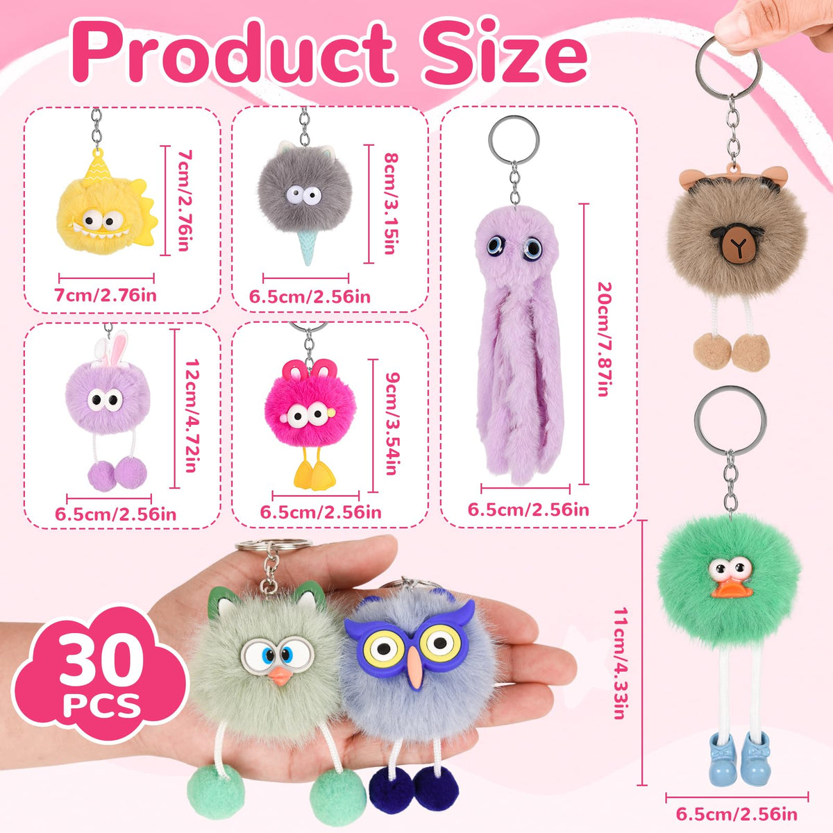 LiYiQ plush keychain style 2; fluffy accessory perfect for gifting and bag decor.