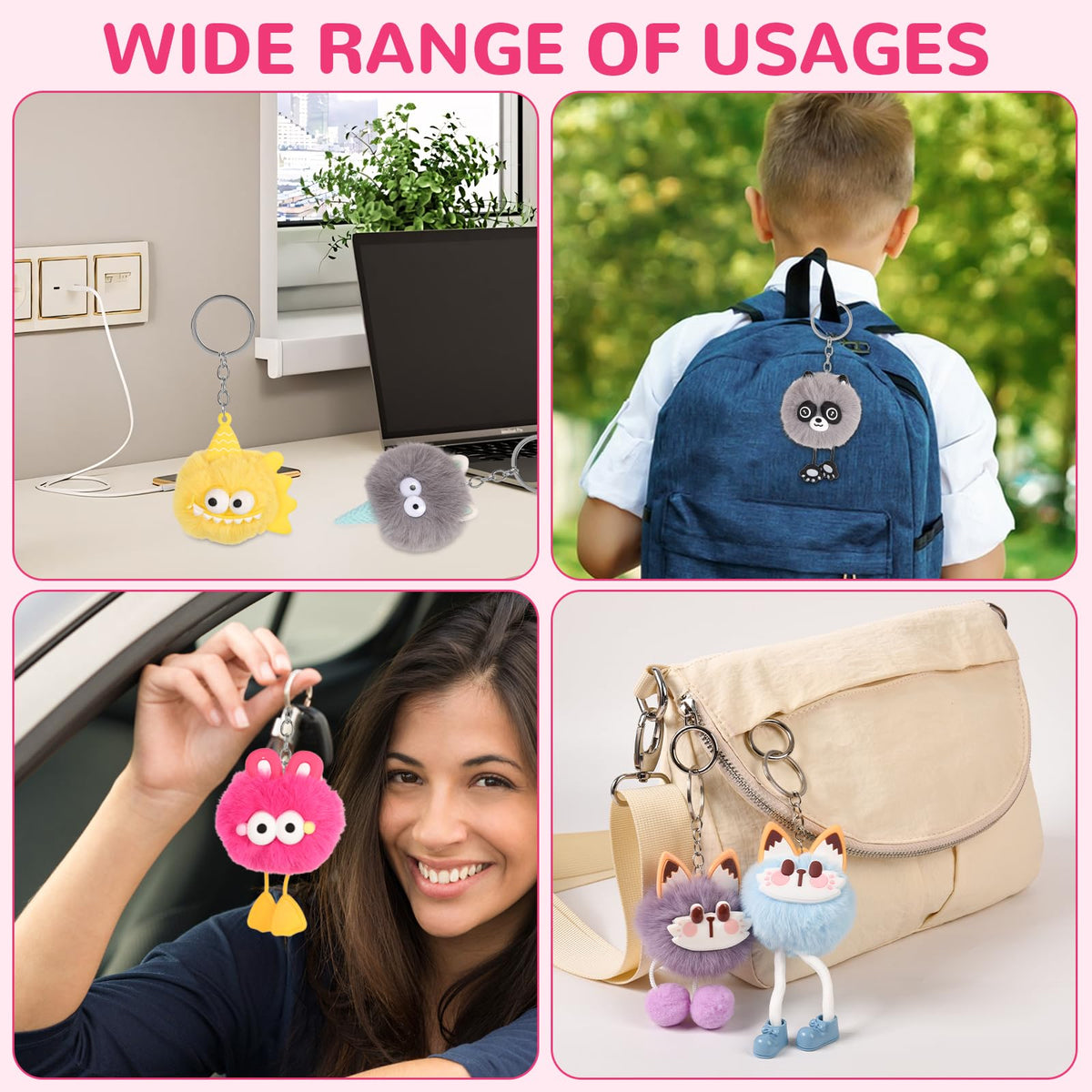 LiYiQ plush keychain style 6; vibrant colors resist fading over time.
