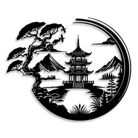 LIYOUYA bonsai tree torii gate metal wall art adds Japanese elegance to living spaces