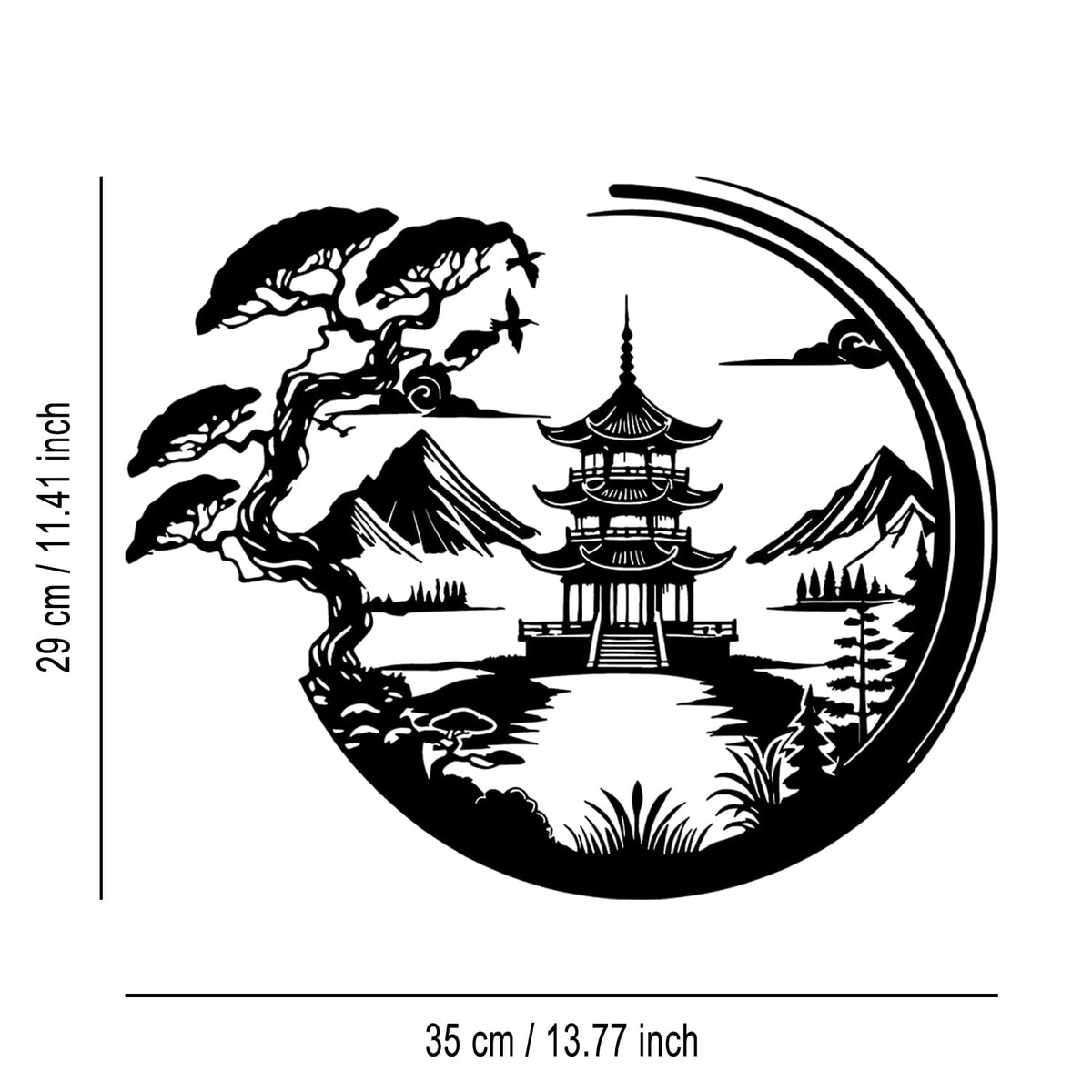 LIYOUYA bonsai torii gate wall decor creates a calm bedroom ambiance