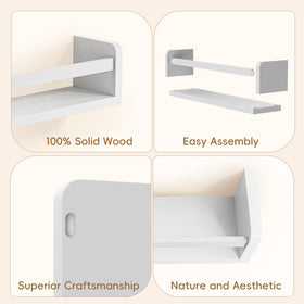 Lizgaho sturdy brackets provide secure wall mounting for kids shelves