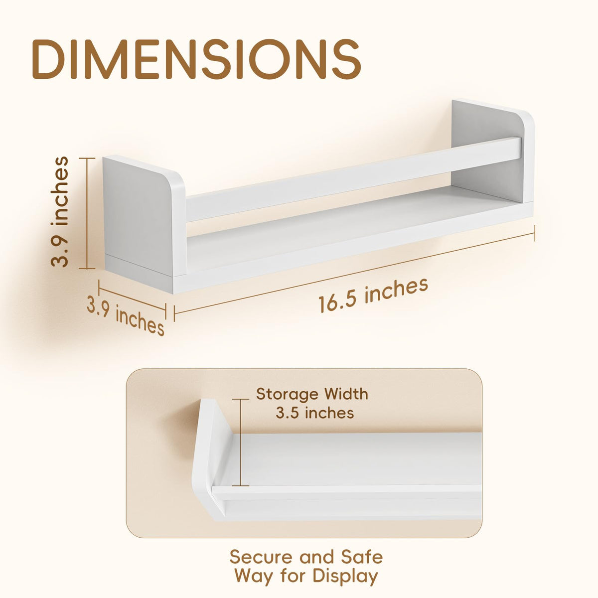 Lizgaho wall-mounted toddler bookshelf sixteen-point-five-inch reach-friendly design