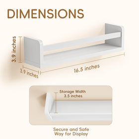 Lizgaho wall-mounted toddler bookshelf sixteen-point-five-inch reach-friendly design