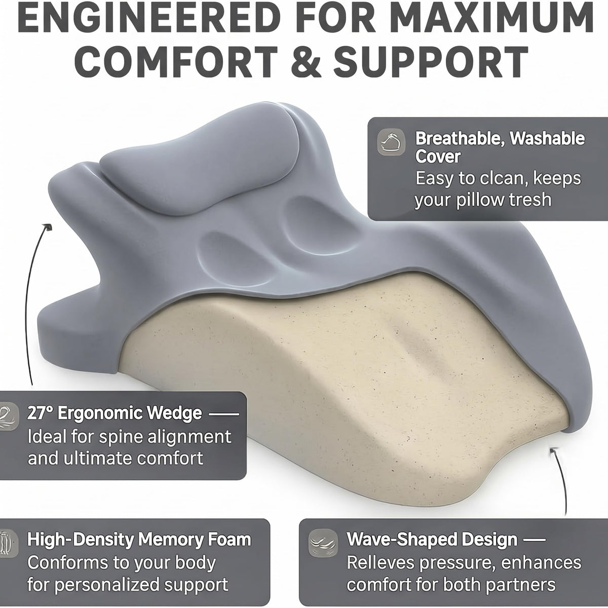 LizhSynergy backrest-in-bed pillow offers stable upright support in bed