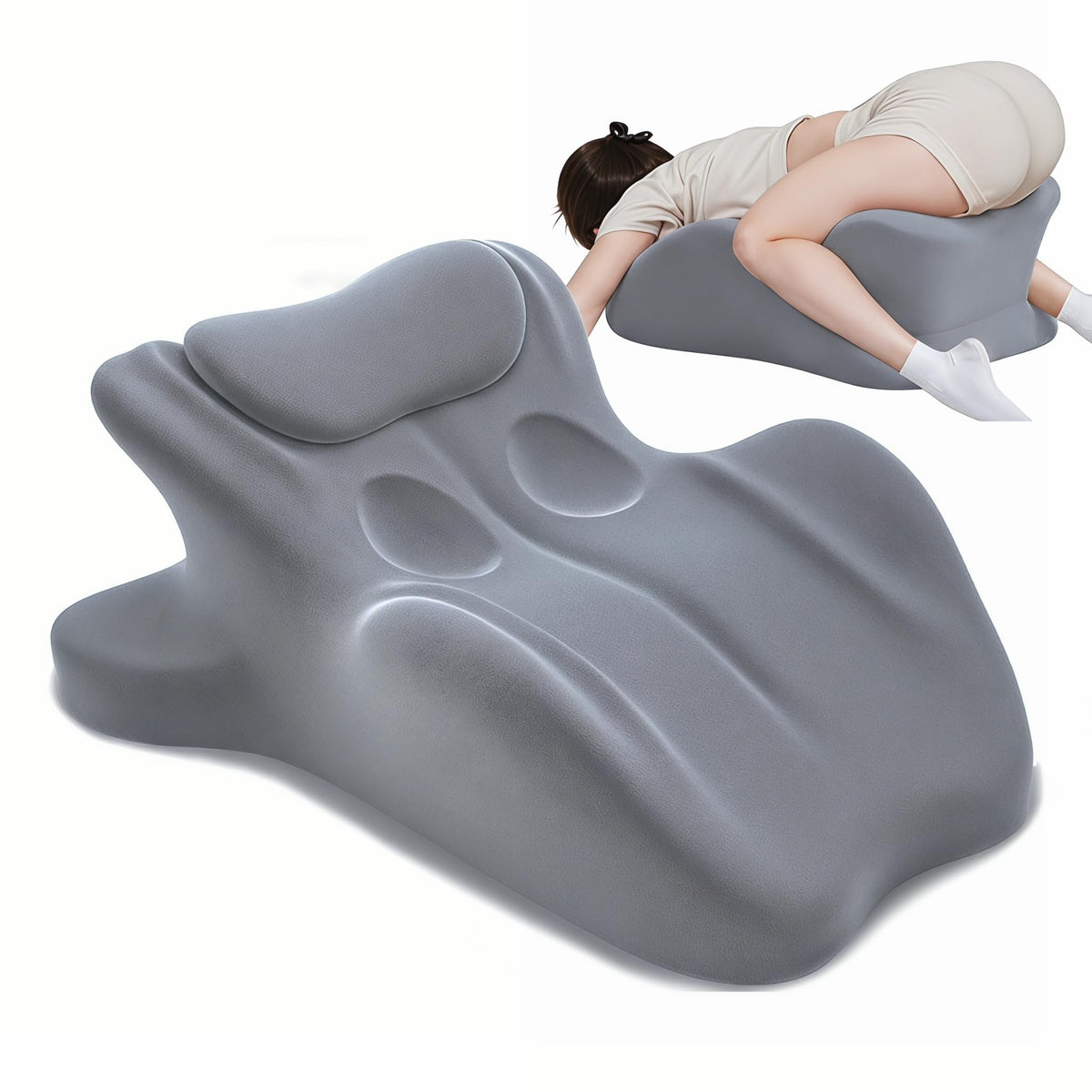 LizhSynergy ergonomic prone pillow supports spine alignment during face-down reading