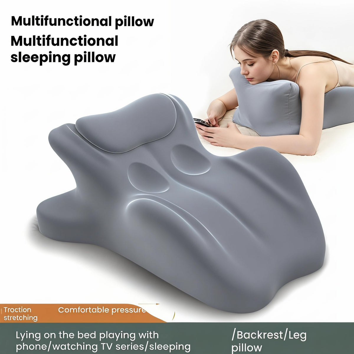 LizhSynergy reading-in-bed pillow enables neck-friendly reading