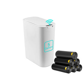 LJIACLEA 5-gallon motion sensor trash can with lid ready for hands-free disposal