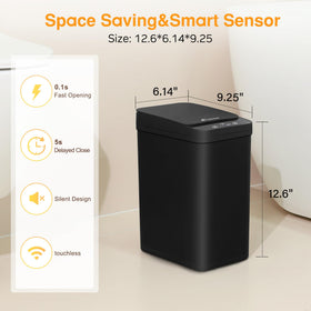 LJIACLEA sensor lid opening demonstrating touchless operation for hands-free use.